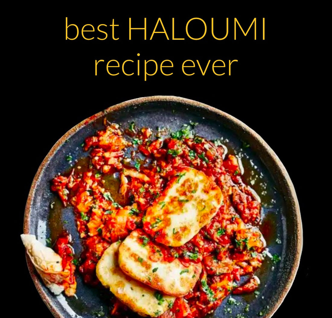 Haloumi recept met aubergine en tomaten