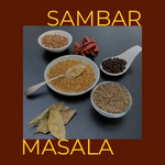 Herstellung von Sambar Masala für das südindische Gemüse- und Linsental