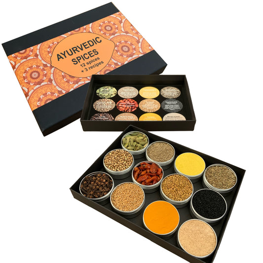 ayurvedische kruiden en 3 recepten in een mooie geschenkdoos, ayurveda kruiden kopen